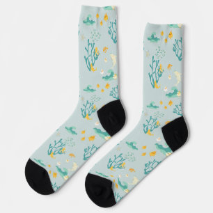 Listening To The Ocean, Earth Day, Sea Animals Socks