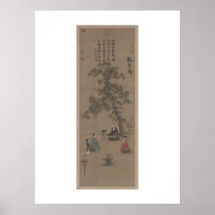Listening to the Qin - Emperor Huizong, Song Dynas Poster