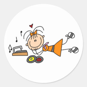 Listening To The Record Player Sticker