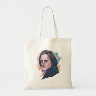 Liszt Colorful Watercolor Portrait Quote Tote Bag
