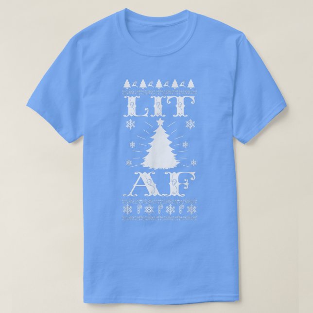 Lit AF Ugly Christmas Sweater Design Funny Tree Li (Design Front)