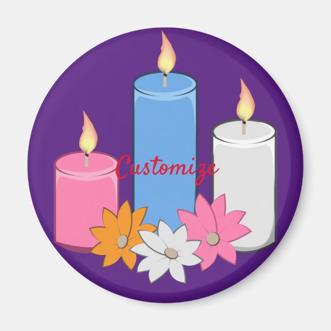 Lit Candle Flowers Thunder_Cove Magnet (Front)