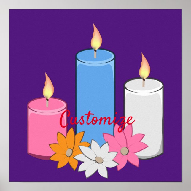 Lit Candle Flowers Thunder_Cove Poster (Front)