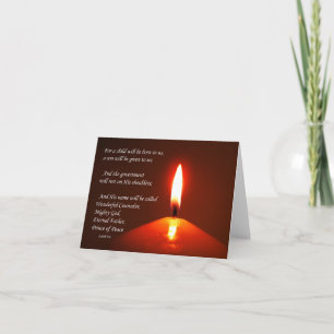 lit candle holiday card