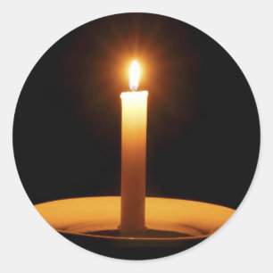 Lit Candle on Black.jpg Classic Round Sticker