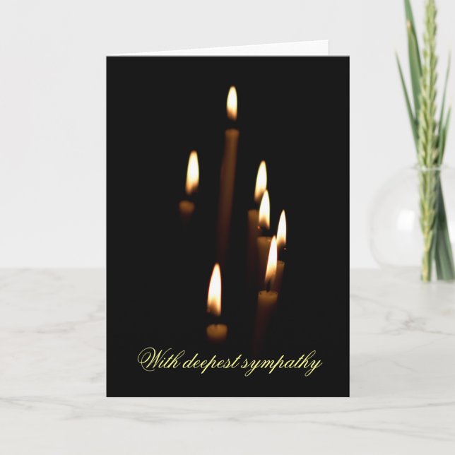 Lit candles sympathy card (Front)