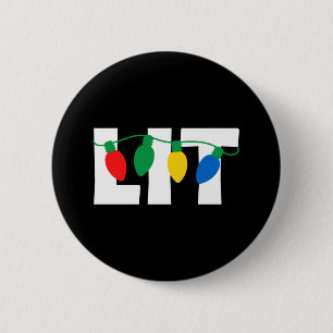 Lit Christmas 6 Cm Round Badge