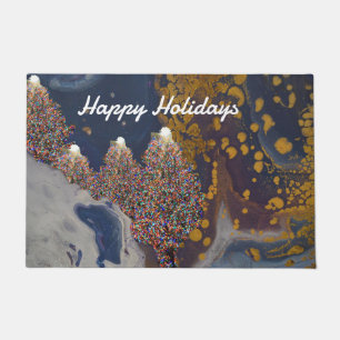 Lit Christmas Tree Personalised Door Mat