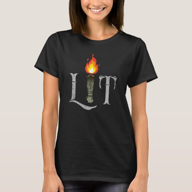 Lit Fire Flame Hot Burning Beach  Birthday Idea T-Shirt (Front)