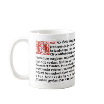 Lit Geek Mug "Hwaet Old English" Beowulf. Capital.