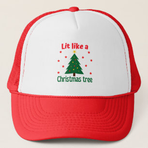 Lit Like A Christmas Tree Christmas  Trucker Hat