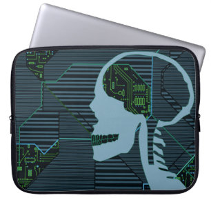 lit logicskull laptop sleeve