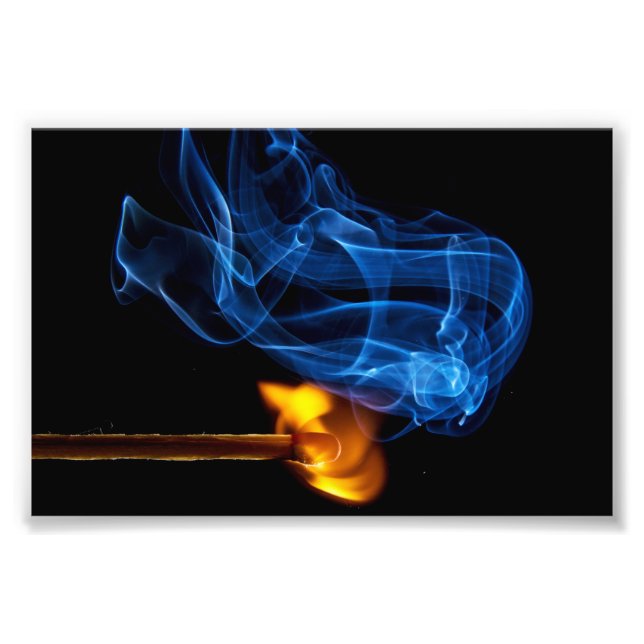Lit Match, Fire and Smoke Photo Print (Front)