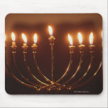 Lit menorah, Israel Mouse Mat<br><div class="desc">AssetID: 200248233-001 / {Gary Faber} / Lit menorah,  Israel</div>