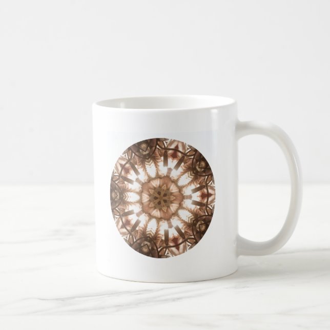 Lit Merry Christmas Tree Lights Kaleidoscope Art Coffee Mug (Right)
