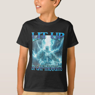 Lit Up By Gay Thoughts - Funny Hard Lightning Skel T-Shirt