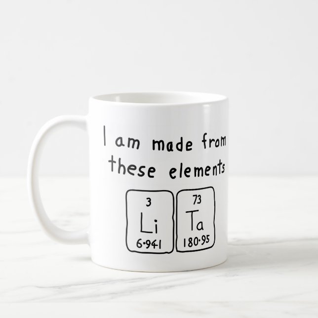 Lita periodic table name mug (Left)