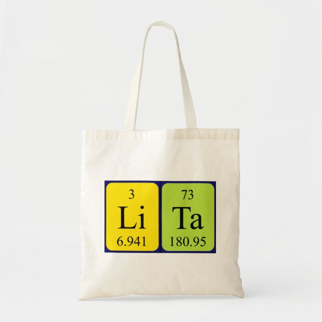 Lita periodic table name tote bag (Front)