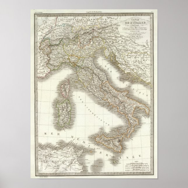 L'Italie - Italy Map Poster (Front)