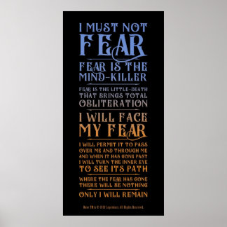 Litany Against Fear  Dune 2021 Poster