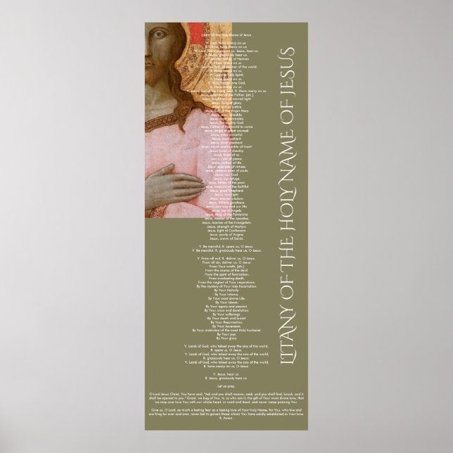 litany of the holy name of jesus poster (Front)