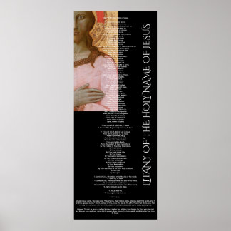 litany of the holy name of jesus poster