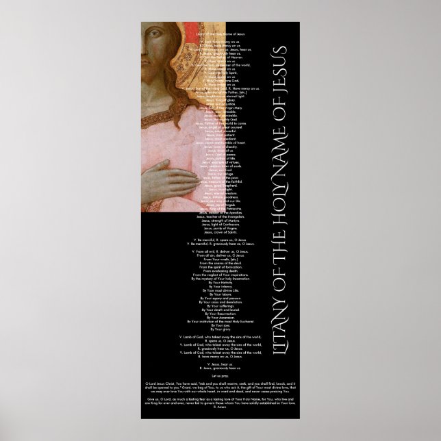 litany of the holy name of jesus poster (Front)