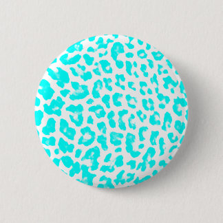 Lite Blue Leopard Print 6 Cm Round Badge