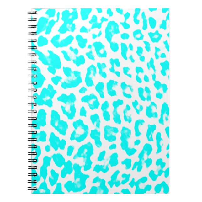 Lite Blue Leopard Print Notebook (Front)