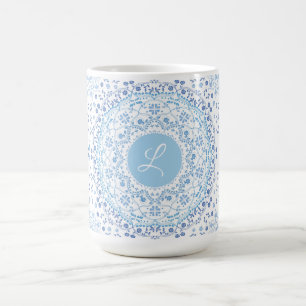 Lite Blue Mandala Monogram Mug