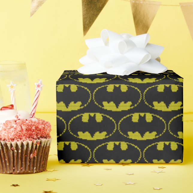 Lite-Brite Bat Emblem Wrapping Paper (Birthday Party)