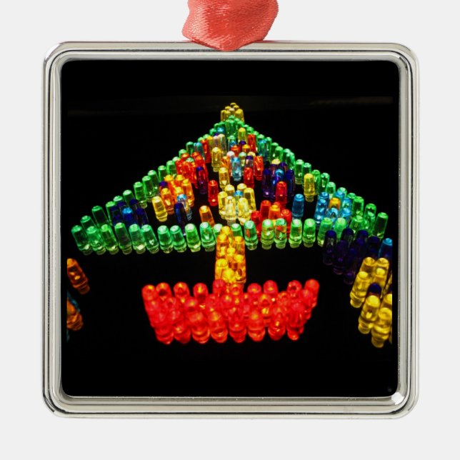 Lite Brite Christmas Tree Metal Tree Decoration (Front)
