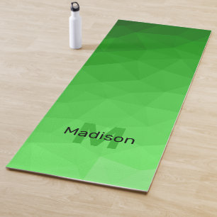Lite green gradient geometry mesh pattern Monogram Yoga Mat