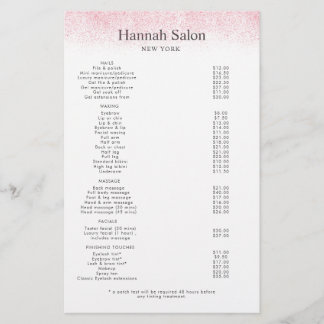 Lite Pink Glitter Beauty Salon Flyer