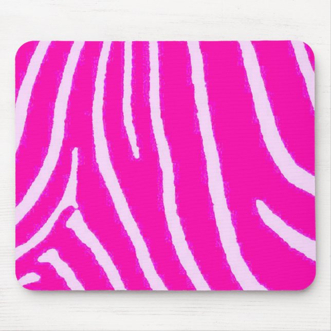 Lite Pink Zebra Print Mouse Mat (Front)