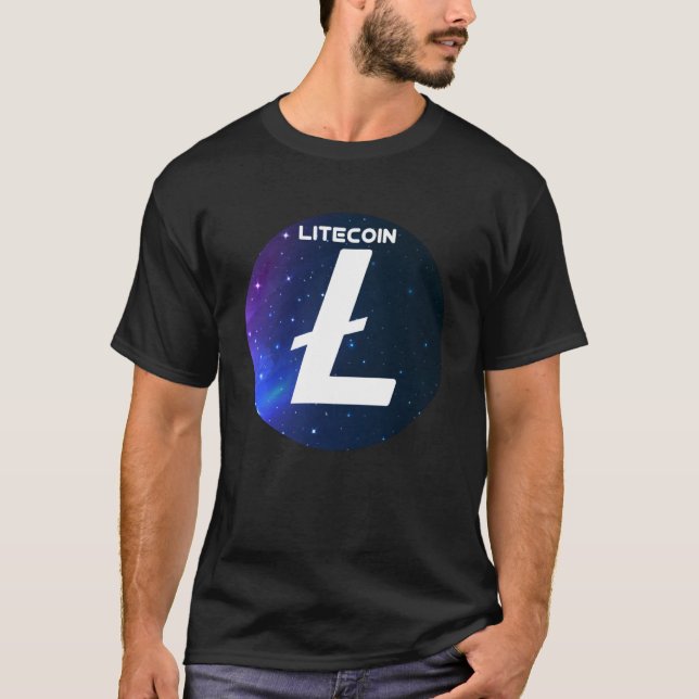 Litecoin Cryptocurrency Space Galaxy LTC Crypto Mo T-Shirt (Front)