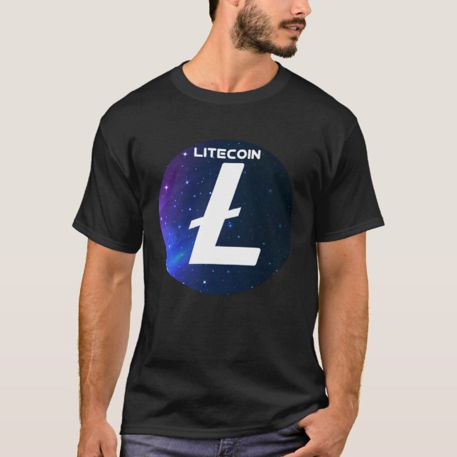 Litecoin Cryptocurrency Space Galaxy LTC Crypto Mo T-Shirt (Front)
