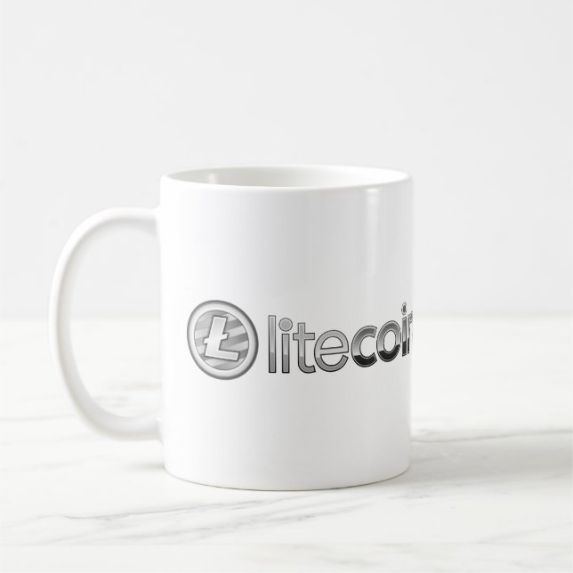Litecoin Logo Symbol Cryptocurrency Coffee Mug (Left)