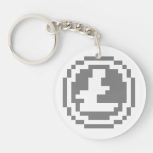 Litecoin LTC 8-Bit Logo Keychain