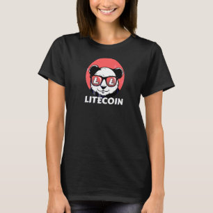 Litecoin Ltc Cute Crypto Panda Sun Glasses Retro T-Shirt