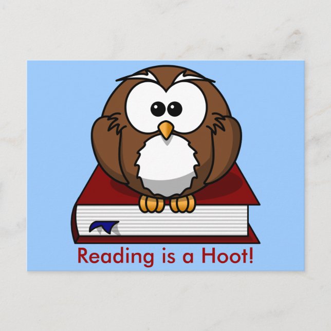 Literacy Awareness: Reading is a Hoot Postcard (Front)