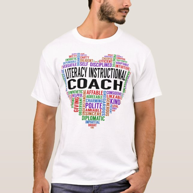Literacy Instructional Coach Heart T-Shirt (Front)