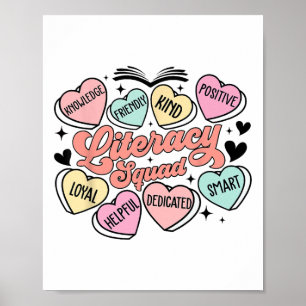 Literacy Squad Hearts Teacher Valentine's Day Poster