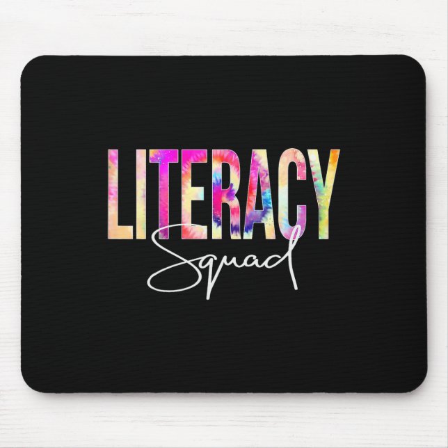 Literacy Squad Tie Dye Back To School Women Apprec Mouse Mat (Front)
