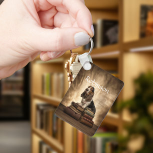Literary Basset Hound Key Ring
