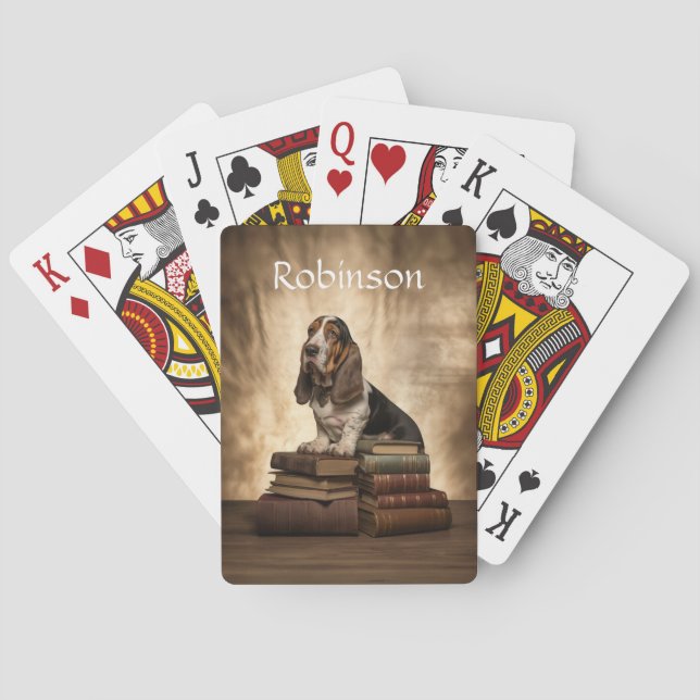 Literary Basset Hound Playing Cards (Back)
