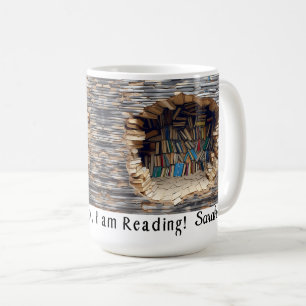Literary Bookshelf Reading Mug, Perfect Bookworms Coffee Mug
