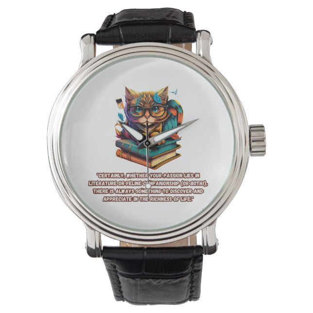 Literary Felines Life's Richness Passion cats Watch (Front)