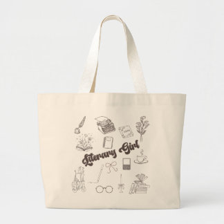 Literary Girl Tote Bag Book Lover Gift Academia