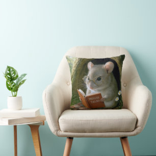 Literary Mouse In a Cozy Tree Hole Cushion